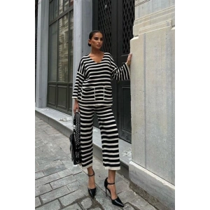 Candy Çizgili Straight Fit Pantolon Takım 9705015