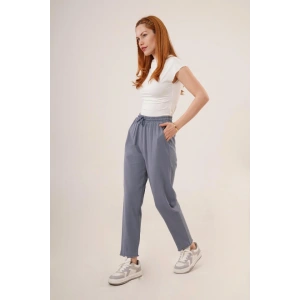 Cepli Belden Bağlamalı Paça Detaylı İndigo Pantolon