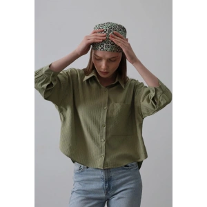 Cepli Kısa Kesim Gömlek  Haki