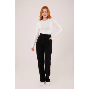Cırt Kapama Detaylı iyah Pantolon