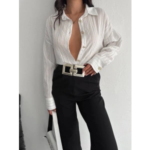 Çizgili oversize gömlek