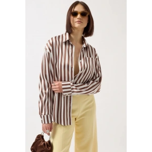 Çizgili Saten Gömlek