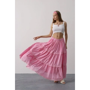 Dantel Detaylı Etek  Pembe