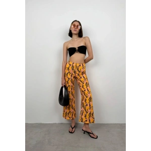 Desenli Boru Paça Pantolon