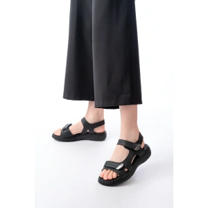 DM-363  Siyah Baret Cırtlı Dikişli Günlük Kadın Sandalet