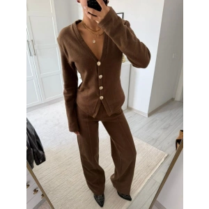 elanik Kumaş Ön Düğmeli Ceket Çımalı PantolunTakım