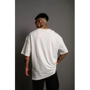 Erkek 24/1 Düz A Kalite Oversize Tshirt  Beyaz