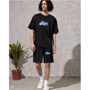 Erkek Baskılı İkili Şort Takım  iyah