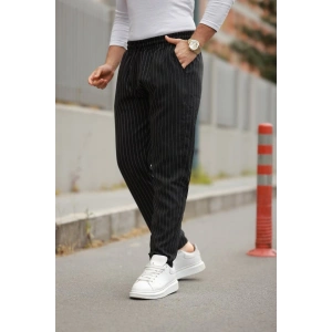 Erkek Beli Bağcıklı çizgili Pantolon