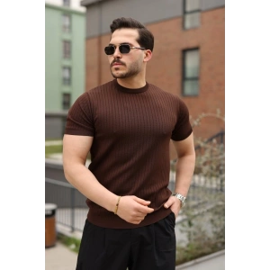 Erkek Fitilli Bisiklet Yaka Triko Tişört