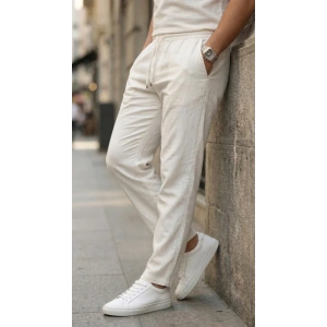 Erkek İç Göstermez Yıkamalı Keten Pantolon