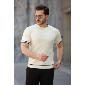 Erkek Jakarlı Ribanalı Kısa Kollu Tshirt