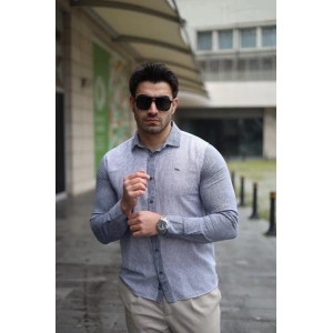 Erkek Pamuklu Keten Kumaş Gömlek