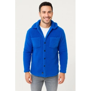 Erkek Pelüş Polar Hırka Gömlek – Yakalı, İlik Düğmeli, Göğüs Cepli, Yumuşak Dokulu Kışlık Regular Fit Rahat Günlük odel  aks avisi