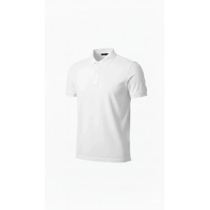 Erkek Pike Kumaş Düğmeli Yaka Regular Fit Günlük Kısa Kol Tişört Tshirt  Beyaz