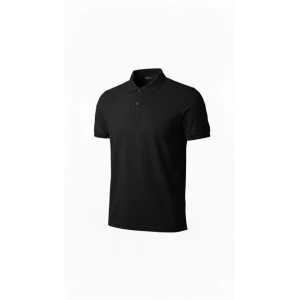 Erkek Pike Kumaş Düğmeli Yaka Regular Fit Günlük Kısa Kol Tişört Tshirt  iyah
