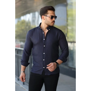 Erkek Uzun Kollu Regular ofya Keten Gömlek