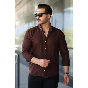 Erkek Uzun Kollu Regular ofya Keten Gömlek