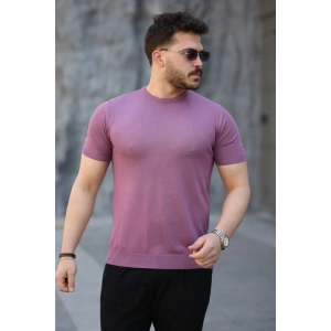 Erkek Viskon Kumaş Bisiklet Yaka Basic Tişört