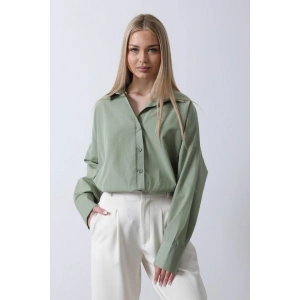 Geniş anşet Detaylı Gömlek  Haki