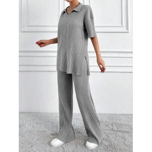 Geniş fitilli polo yaka kısa kol takım