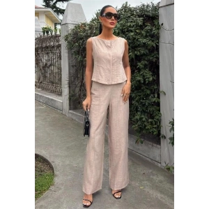 ıfır Kollu Bluz Batik Desenli Pantolon İkili Takım 1018108