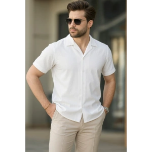 İki İplik Kumaş  Gömlek  Beyaz