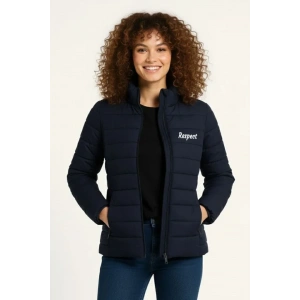 ikro u İtici Kapitone Baskılı Astarlı Fermuarlı Bomber ont  acivert