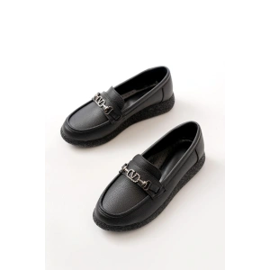 İNF-150-01 Siyah Taş Aksesuarlı Günlük Kadın Ayakkabı