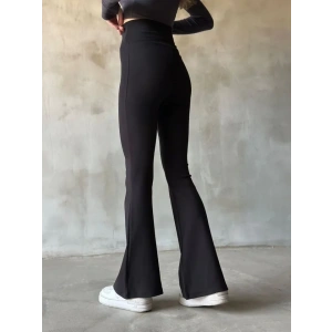 İspanyol Paça Yüksek Bel Tayt  Siyah