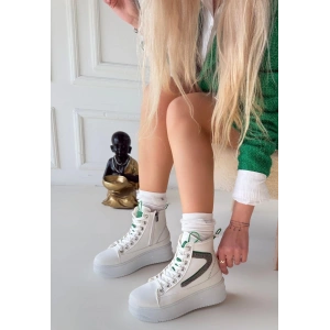 Joila Beyaz Cilt Yeşil Detaylı Bot