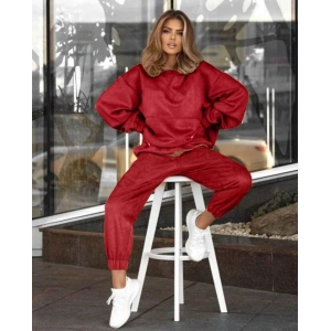 Kadın Dalgıç üet Kumaş Kapüşon Ve Kanguru Cep Detaylı Ikili Takım