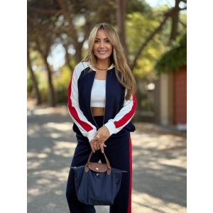 Kadın Hakim Yaka şerit Detay Hırka Ve Bol Paça Pantolon Ikili Takım