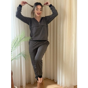 Kadın Iki Iplik Kumaş Fermuar Detay Kapüşonlu Ikili Takım