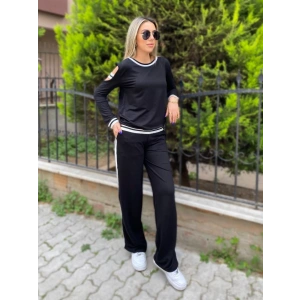 Kadın Iki Iplik Penye Kumaş Kol Detaylı Ribanalı Ikili Takım