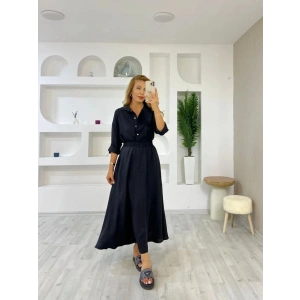 Kadın Keten Kumaş Gömlek Ve Etek Ikili Takim