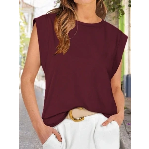 Kadın Kısa Kollu Bisiklet Yaka Viskon Bluz