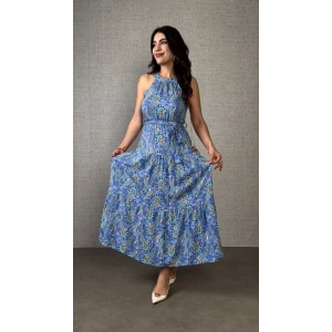 Kadın Omuzlardan Açık Boyundan Geçmeli Desenli Süprem Bluz