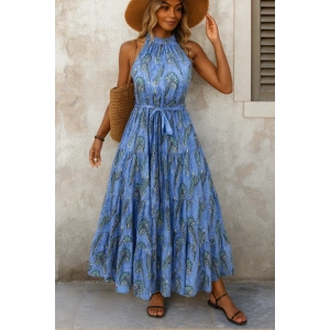 Kadın Omuzlardan Açık Boyundan Geçmeli Desenli Süprem Bluz