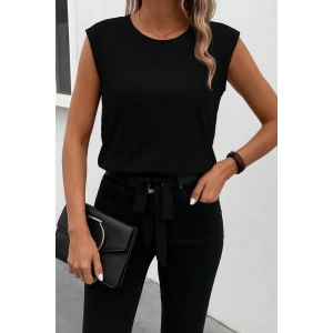 Kadın Sıfır Kol Etek Ucu Bağlama Detay Ithal Krep Bluz