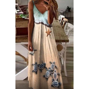 Kadın Süprem Kumaş Dijital Baskılı Askılı Elbise