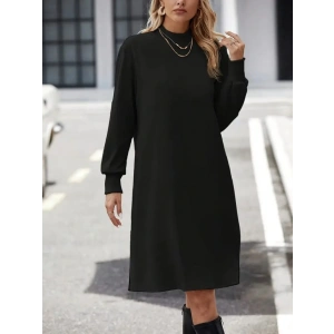 Kadın Uzun Kollu Balıkçı Yaka Kısa şardonlu Dalgıç Elbise