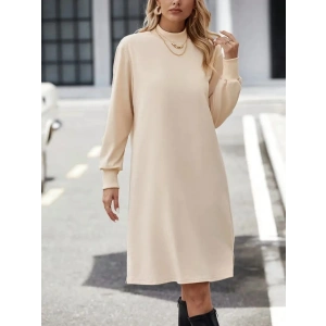 Kadın Uzun Kollu Balıkçı Yaka Kısa şardonlu Dalgıç Elbise