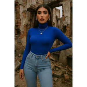 Kadın Uzun Kollu Balıkçı Yaka Viskon Bluz