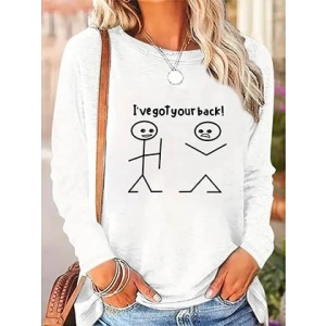 Kadın Uzun Kollu Bisiklet Yaka Baskılı Viskon Bluz