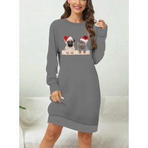 Kadın Uzun Kollu Bisiklet Yaka Desenli Viskon Iki Iplik Bluz