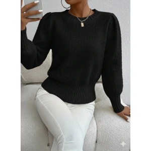 Kadın Uzun Kollu Bisiklet Yaka Triko Bluz