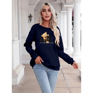 Kadın Uzun Kollu Bisiklet Yaka Viskon Iki Iplik Bluz