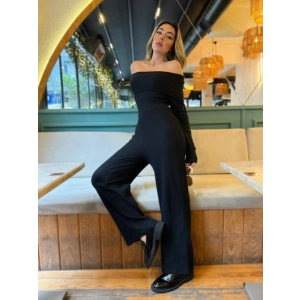 Kadın Uzun Kollu Madonna Yaka şardonlu Kaşkorse Tulum