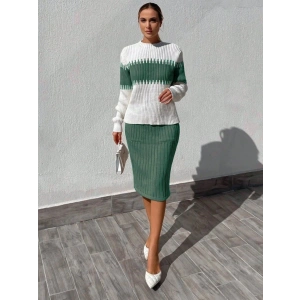 Kadın Uzun Kollu Triko Etekli Takım